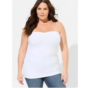 Torrid Foxy Strapless Ruched-Front Tube Top